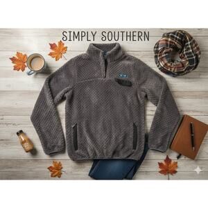 Simply Southern Dusty Plum Soft Fleece Pullover Sz. L